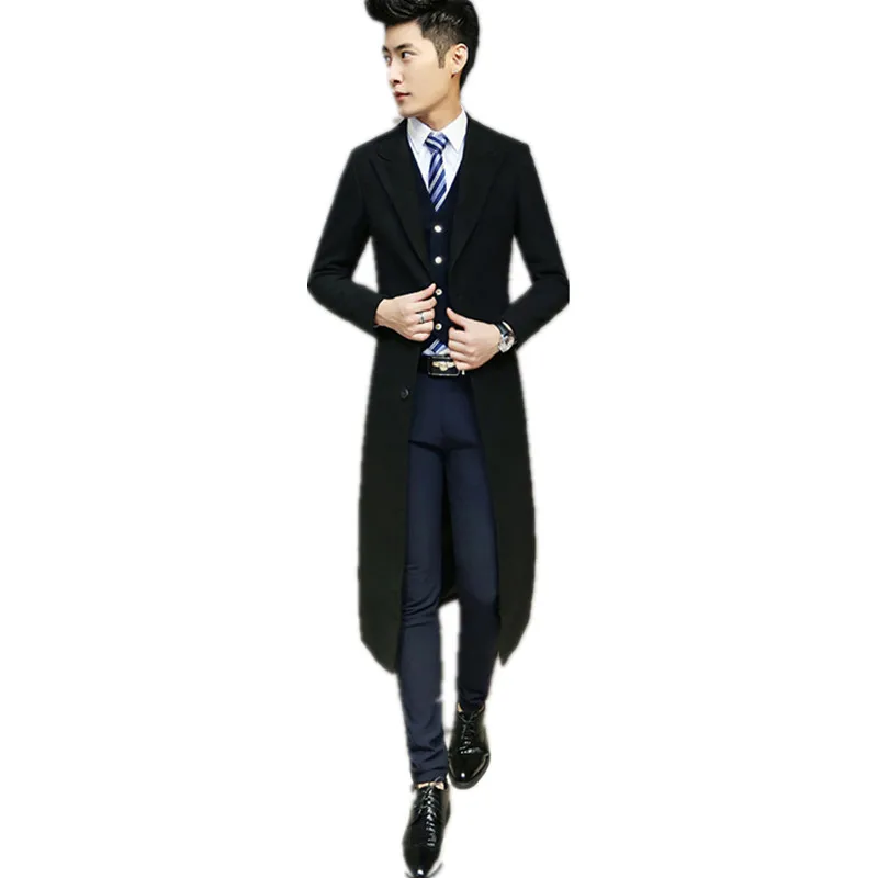2019 new autumn and winter style Korean fashion leisure slim men's long woolen coat turn-down collar single breasted overcoat
2019 new autumn and winter style Korean fashion leisure slim men's long woolen coat turn-down collar single breasted overcoat
