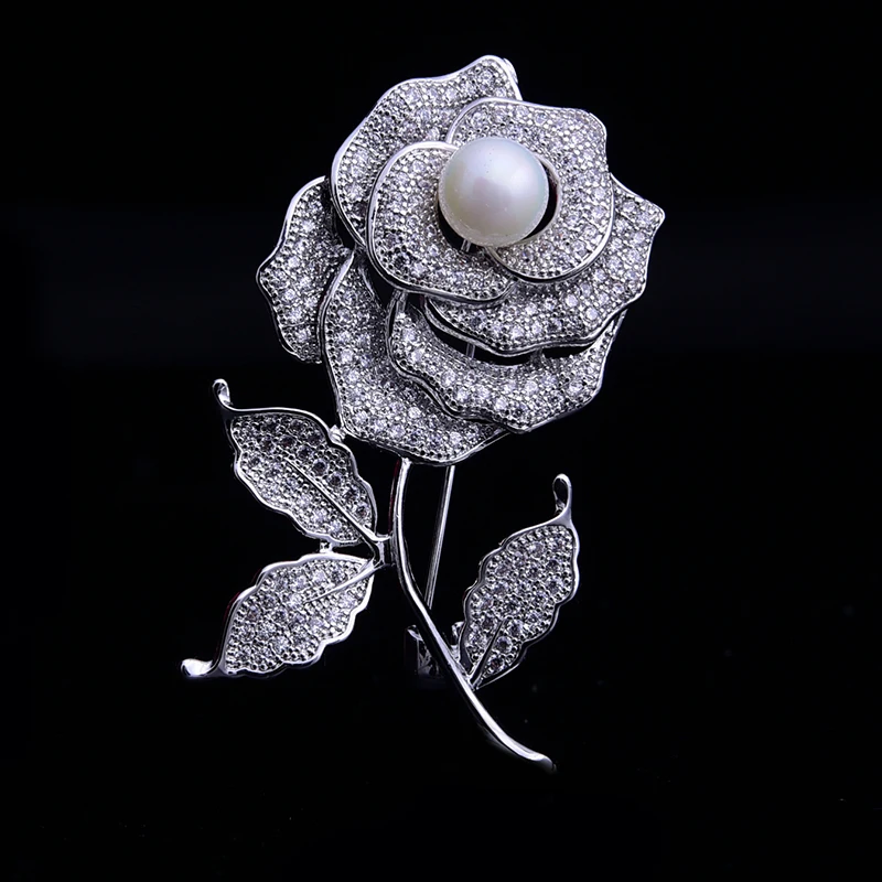 White Rhinestone Rose with Pearl Wedding Brooch Crystal Broach for Bridal Bouquet Sash Flower Pin Engagement Accessory Jewelry
White Rhinestone Rose with Pearl Wedding Brooch Crystal Broach for Bridal Bouquet Sash Flower Pin Engagement Accessory Jewelry