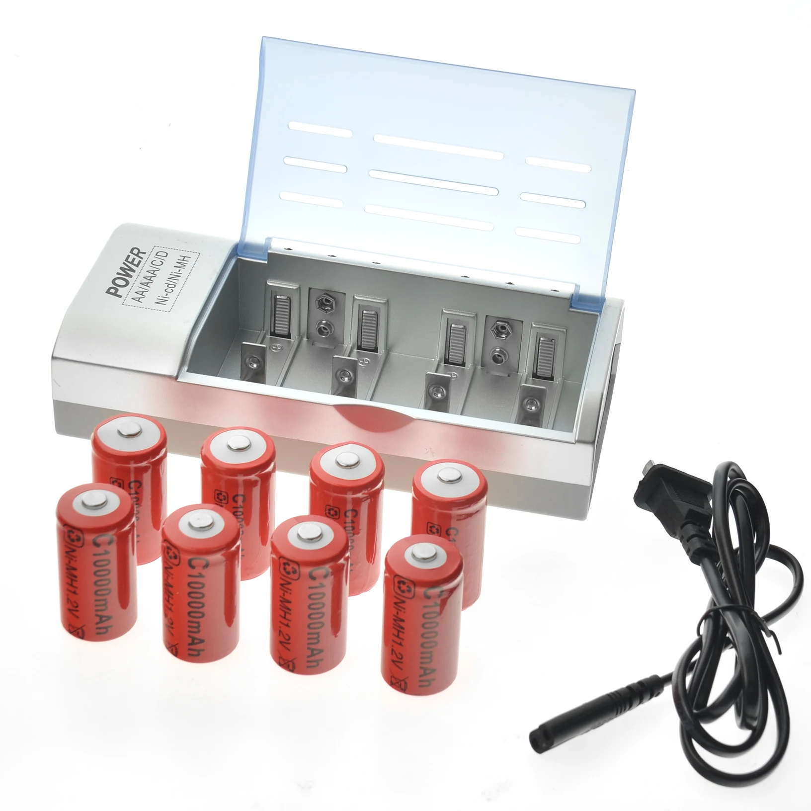 4/6/8pcs C Size D Size 9V Ni-MH Rechargeable battery + Charger 10000/13000mAh LCD + Batteries EBL Battery C D Size with US Plug
4/6/8pcs C Size D Size 9V Ni-MH Rechargeable battery + Charger 10000/13000mAh LCD + Batteries EBL Battery C D Size with US Plug