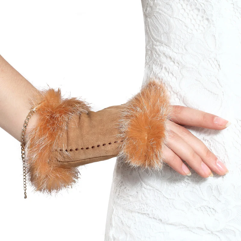 High Quality Ladies Sheepskin Suede Half Finger Leather Gloves Cute Rabbit Hair Warm Winter Half Finger Gloves Female NW3863-A
High Quality Ladies Sheepskin Suede Half Finger Leather Gloves Cute Rabbit Hair Warm Winter Half Finger Gloves Female NW3863-A