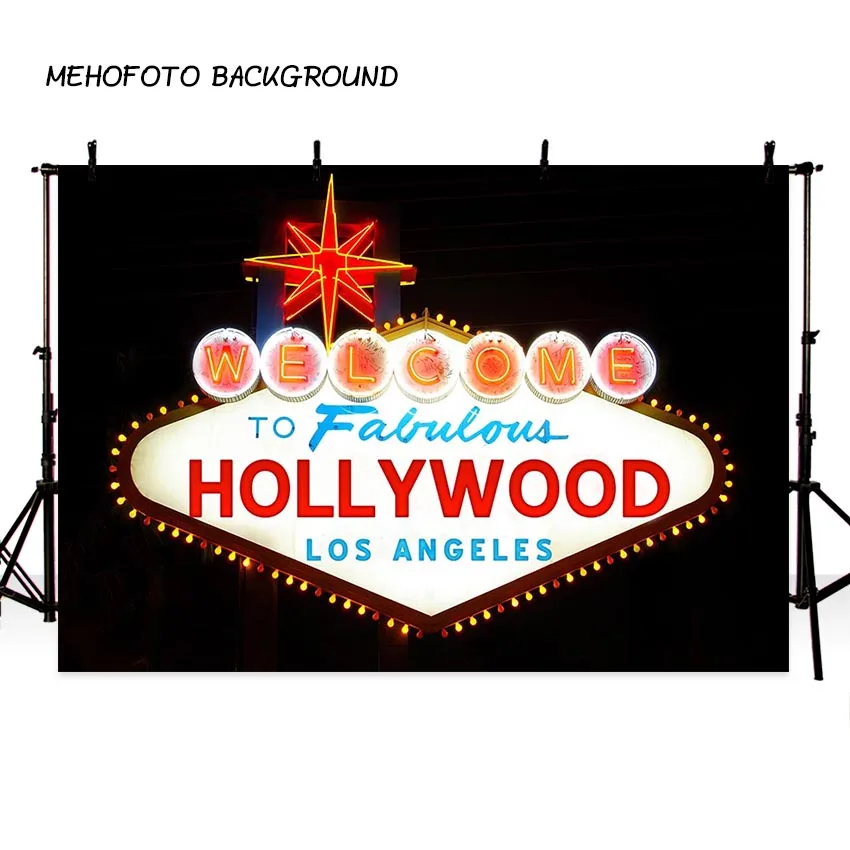 MEHOFOTO Добро пожаловать в Голливуд фон вечерние черный декор Фотография для
