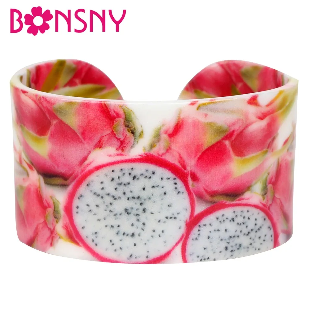Bonsny Acrylic Dragon Pitaya Fruit Bangles Bracelets Craft Fashion Summer Jewelry For Women Girls Ladies Gift Party Accessories
Bonsny Acrylic Dragon Pitaya Fruit Bangles Bracelets Craft Fashion Summer Jewelry For Women Girls Ladies Gift Party Accessories