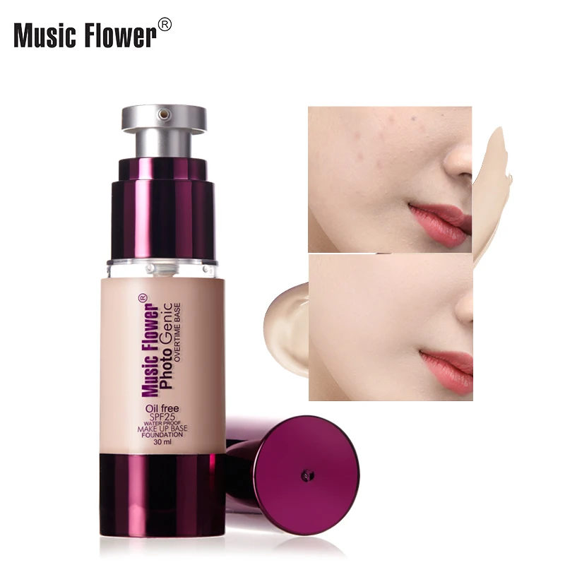 Music Flower безмасляный SPF25 Кино водостойкая основа под макияж сверхурочно консилер