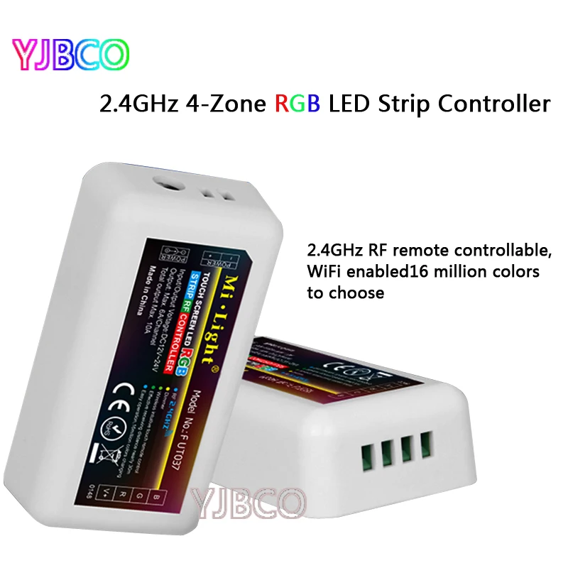 Беспроводной 4 зонный RGB светодиодный контроллер Miboxer FUT037 для гибкой светодиодной