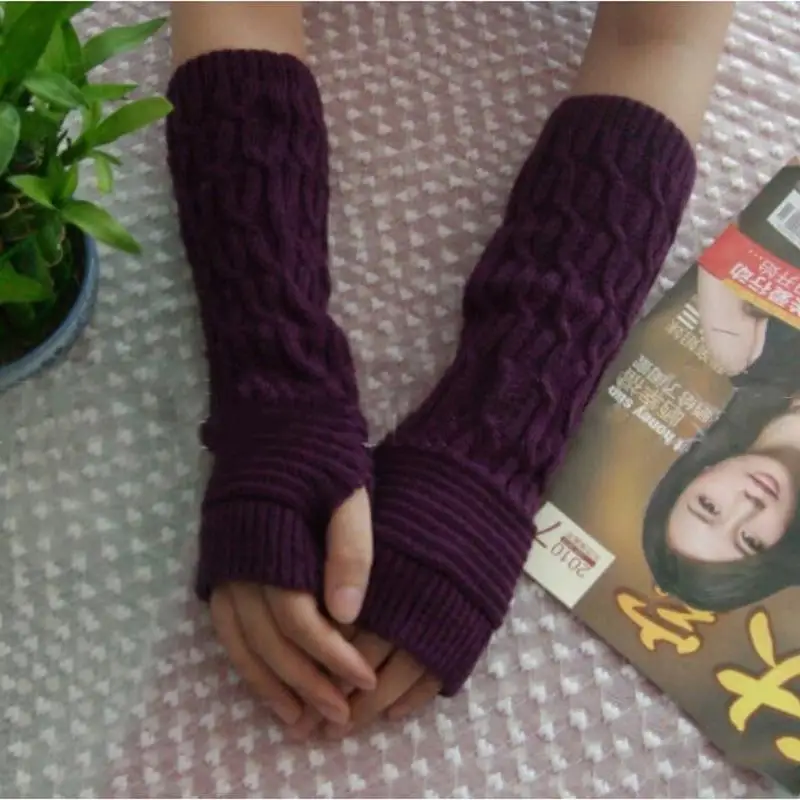 1 Pair Black Knitted Fingerless Women Gloves Winter Warm Long Elbow Gloves Acrylic Knitting Mittens
1 Pair Black Knitted Fingerless Women Gloves Winter Warm Long Elbow Gloves Acrylic Knitting Mittens
