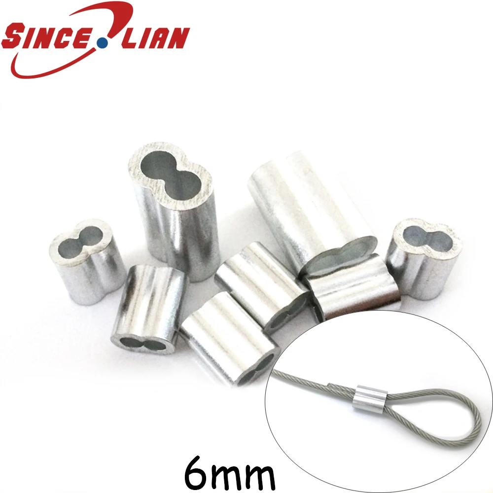 100pcs Diameter 6mm M6 Sleeves Aluminiu 8 Double 8 Hole and thimble rope for Crimping Wire Rope
100pcs Diameter 6mm M6 Sleeves Aluminiu 8 Double 8 Hole and thimble rope for Crimping Wire Rope