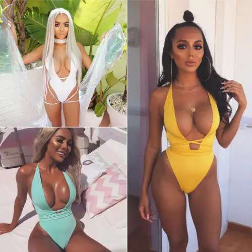 Women Sexy Bandage One-piece Swimsuits 2019 New Women Sexy Halter Deep V-neck Padded One-Piece Swimsuit
Women Sexy Bandage One-piece Swimsuits 2019 New Women Sexy Halter Deep V-neck Padded One-Piece Swimsuit