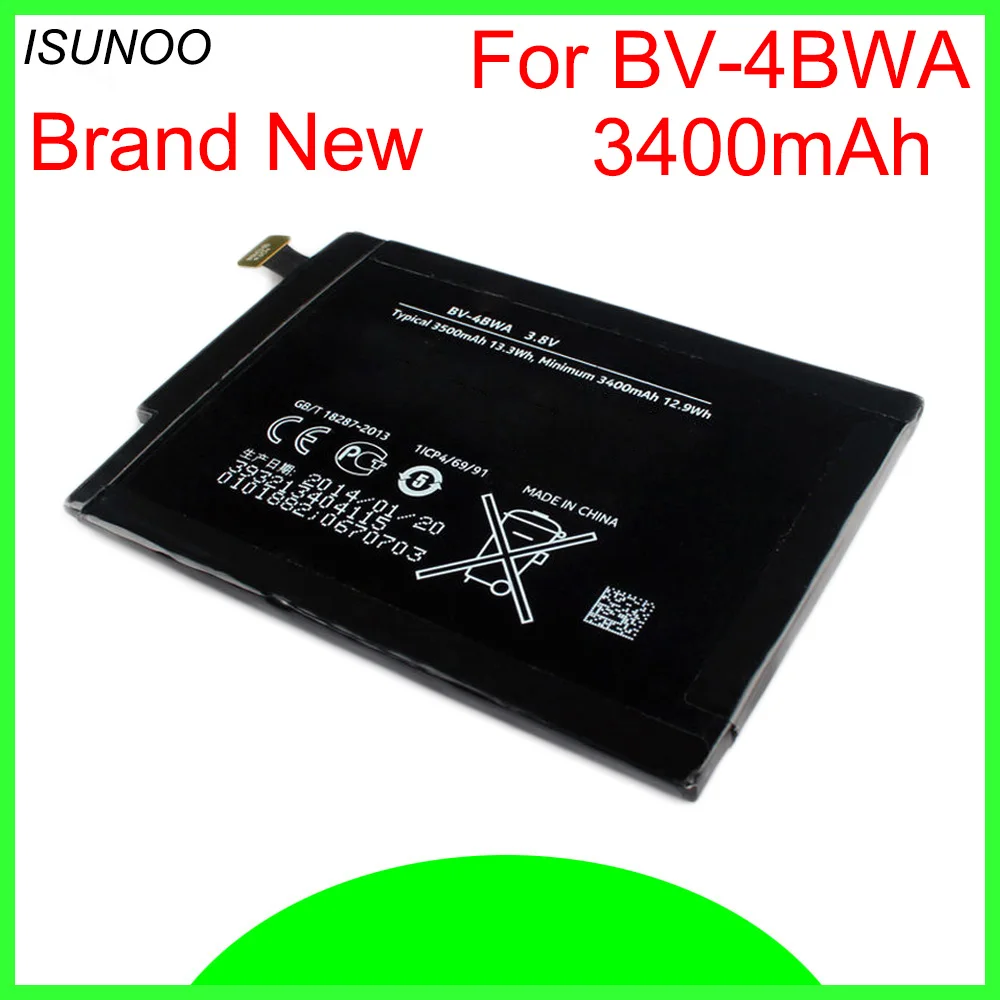 ISUNOO 5 шт./лот 3400 мАч/BV 4BWA/BV 4BWA сменный литий полимерный аккумулятор для Nokia Lumia 1320