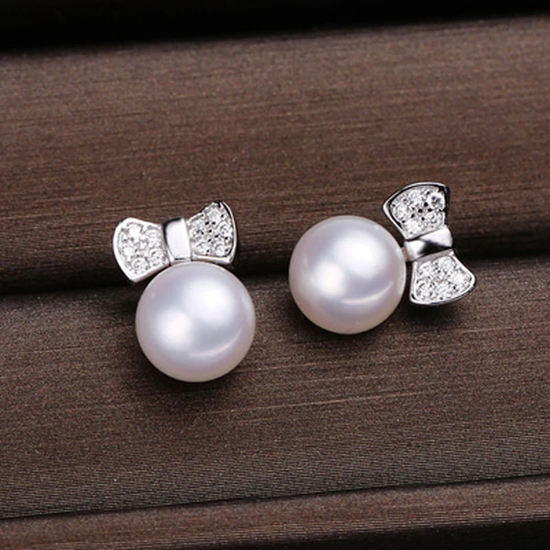 ASHIQI Authentic Natural Freshwater Pearl Earring 925 Sterling Silver Bowknot stud earrings For Women Anniversary Gift
ASHIQI Authentic Natural Freshwater Pearl Earring 925 Sterling Silver Bowknot stud earrings For Women Anniversary Gift