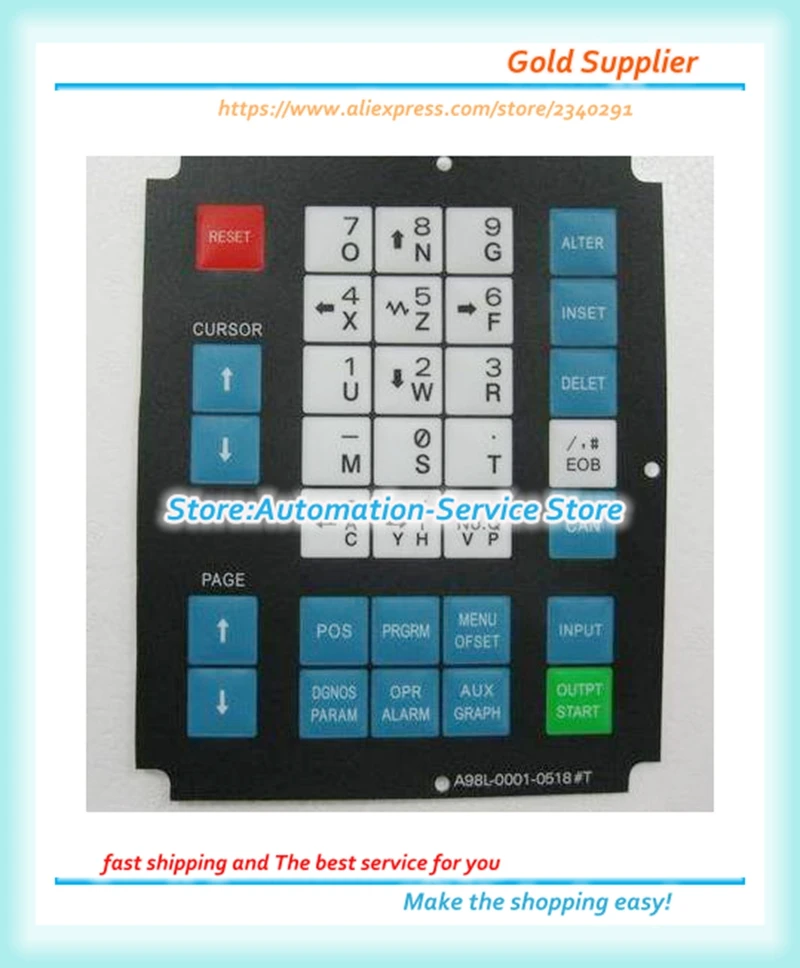 2 шт./лот 5 шт./лот A98L-0001-0518 T CNC HMI мембранная клавиатура с кнопочной панелью A98L-0001 0518 Новинка A98L-0001-0518 # T
2 шт./лот 5 шт./лот A98L-0001-0518 T CNC HMI мембранная клавиатура с кнопочной панелью A98L-0001 0518 Новинка A98L-0001-0518 # T