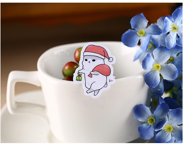 40 шт. креативные самодельные рождественские наклейки с кроликом декоративные