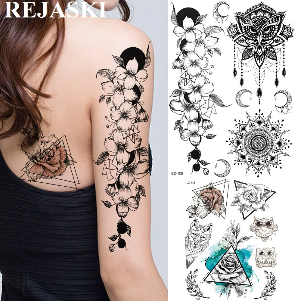 REJASKI Pendants Flower Lily Temporary Tattoos For Women Sticker Owl Mandala Black Henna Tatoos Art Chest Sexy Custom Tattoo
REJASKI Pendants Flower Lily Temporary Tattoos For Women Sticker Owl Mandala Black Henna Tatoos Art Chest Sexy Custom Tattoo
