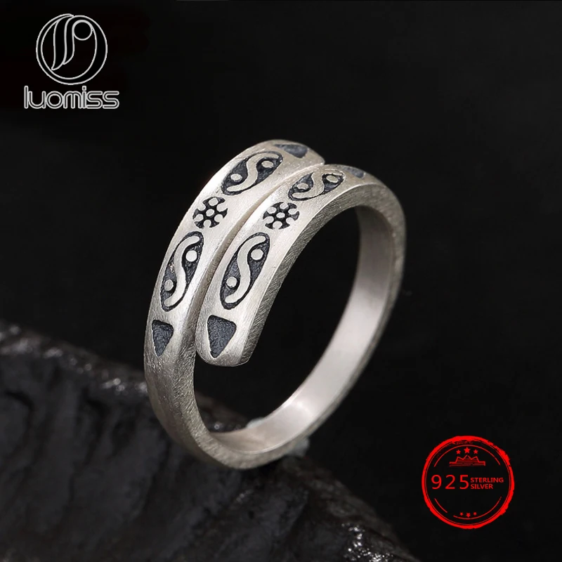 S925 Sterling Antique silver vintage matte Indian pattern for old sterling silver ladies' Ring
S925 Sterling Antique silver vintage matte Indian pattern for old sterling silver ladies' Ring