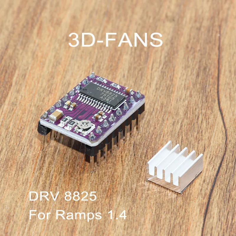 

5Pcs/lot StepStick DRV8825 Stepper Motor Driver With Heat Sink For Ramps 1.4 Reprap 4 PCB Module For 3D Printer