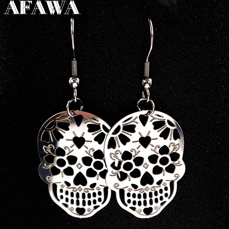 Fashion Hollow Stainless Steel Statement Earrings for Women Skull Silver Color Drop Earrings Jewellery pendientes E1527S01
Fashion Hollow Stainless Steel Statement Earrings for Women Skull Silver Color Drop Earrings Jewellery pendientes E1527S01