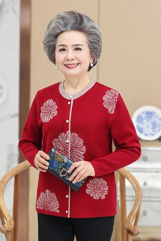 Middle-Aged Women Wool blend Thick Cardigan Sweater Print Plus Size Loose 60-70-Year-Old Grandma Knitted Sweater Coat T354
Middle-Aged Women Wool blend Thick Cardigan Sweater Print Plus Size Loose 60-70-Year-Old Grandma Knitted Sweater Coat T354