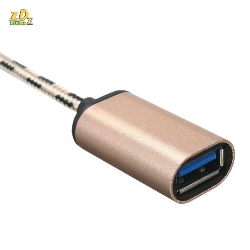 

500pcs USB-C 3.1 Type C Male To USB 2.0 Female Nylon fabric Braided otg Adapter Sync Data Charger Converter For Phone Laptop