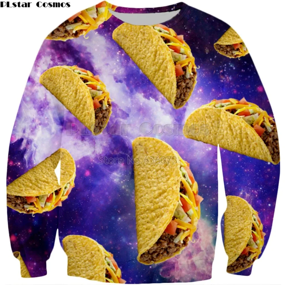 PLstar Cosmos Drop shipping 2018 New style Fashion Sweatshirt food Taco Galaxy Print 3d Hoody Men's Women's Casual pullovers
PLstar Cosmos Drop shipping 2018 New style Fashion Sweatshirt food Taco Galaxy Print 3d Hoody Men's Women's Casual pullovers