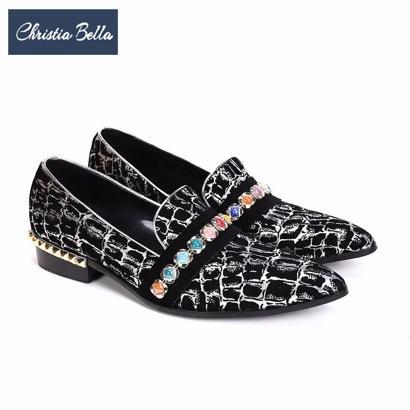 Christia Bella Fashion Designer Gem Men Dress Shoes Printing Wedding Party Formal Shoes Slip on Leather Shoes Men Loafers
Christia Bella Fashion Designer Gem Men Dress Shoes Printing Wedding Party Formal Shoes Slip on Leather Shoes Men Loafers