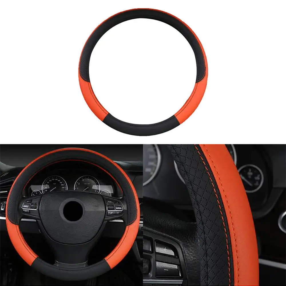 PVC 38CM Four Seasons Universal Car Steering-wheel Cover Car-styling Sport Auto Covers Anti-Slip Automotive Accessories
PVC 38CM Four Seasons Universal Car Steering-wheel Cover Car-styling Sport Auto Covers Anti-Slip Automotive Accessories
