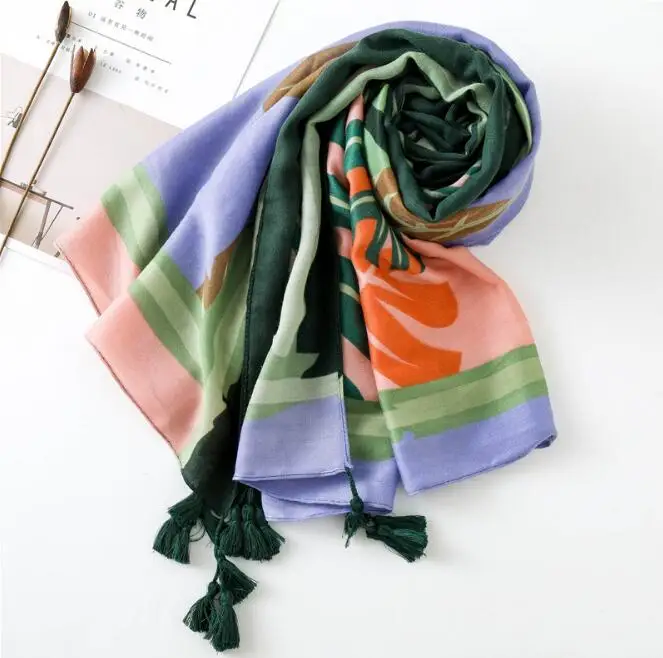 Hot Tropical plant color printing scarf spring seaside beach towel travel vacation sunscreen shawl
Hot Tropical plant color printing scarf spring seaside beach towel travel vacation sunscreen shawl