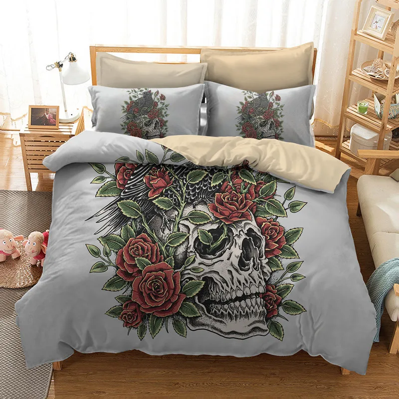 Yi chu xin bedding sets skull 3d rose skull duvet cover set with pillowcase Bedclothes AU/US /EU size queen bedline
Yi chu xin bedding sets skull 3d rose skull duvet cover set with pillowcase Bedclothes AU/US /EU size queen bedline
