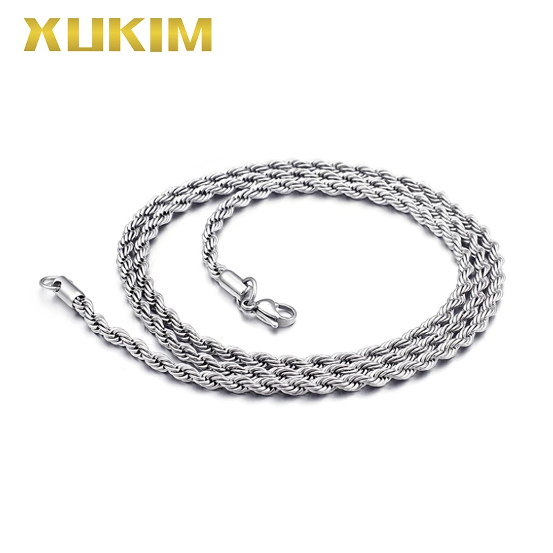 XCN214 Xukim Jewelry titanium steel sliver color hip hop hemp Chain men fasion necklace women 2019 new hot gift
XCN214 Xukim Jewelry titanium steel sliver color hip hop hemp Chain men fasion necklace women 2019 new hot gift