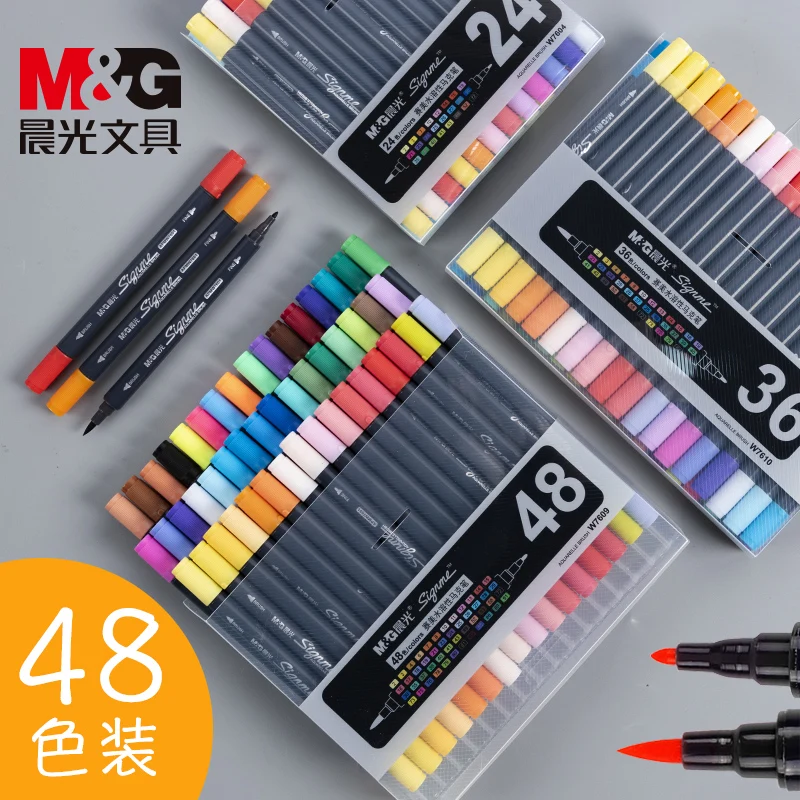 M&G 762 Saimei Mark Water-soluble Marker Pen Double Color Marker 12 Colors / 18 Colors / 24 Colors
M&G 762 Saimei Mark Water-soluble Marker Pen Double Color Marker 12 Colors / 18 Colors / 24 Colors