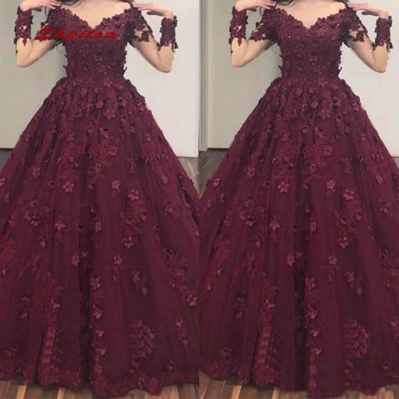 Dark Burgundy Quinceanera Dresses Ball Gown Long Sleeve Lace Tulle Prom Debutante Sixteen Sweet 16 Dress vestidos de 15 anos
Dark Burgundy Quinceanera Dresses Ball Gown Long Sleeve Lace Tulle Prom Debutante Sixteen Sweet 16 Dress vestidos de 15 anos