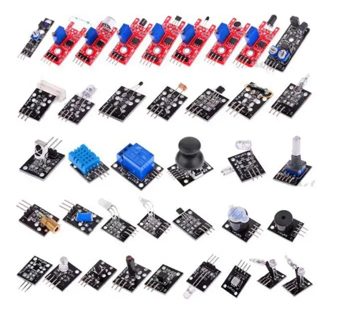 Sensor Kit 37 kinds of sensors in the kit Temperature sensor LED module infrared receiving module 37 sensor kit relay module
Sensor Kit 37 kinds of sensors in the kit Temperature sensor LED module infrared receiving module 37 sensor kit relay module