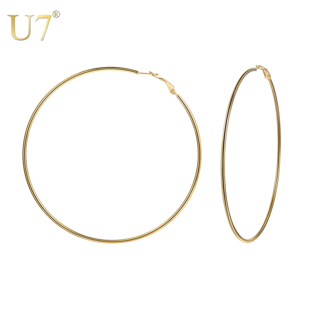 U7 Big Hoop Earring for Women Simple Round Oversize Circle Earrings Brincos Jewelry Stainless Steel Ear Clip 10cm Diameter E1010
U7 Big Hoop Earring for Women Simple Round Oversize Circle Earrings Brincos Jewelry Stainless Steel Ear Clip 10cm Diameter E1010