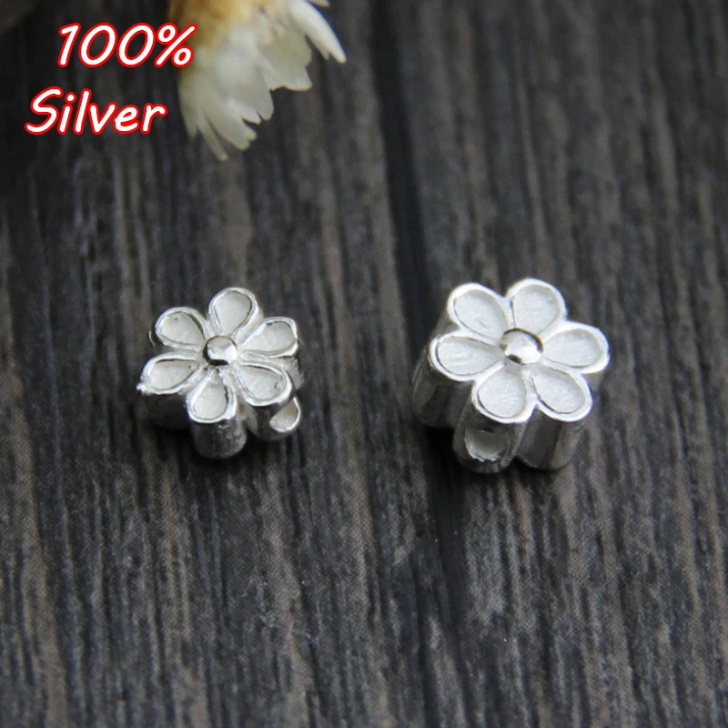 2pcs S925 sterling silver Color DIY handmade beads bracelet accessories beautiful small flower flat beads
2pcs S925 sterling silver Color DIY handmade beads bracelet accessories beautiful small flower flat beads