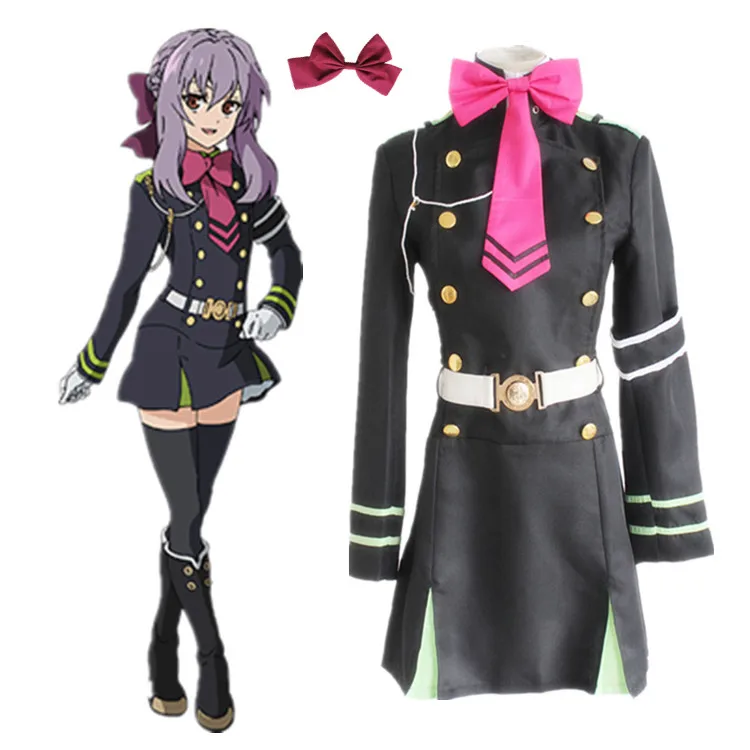Anime Seraph Of The End Hiiragi Shinoa Cosplay Costume Uniform Dress Animation Clothing Dress+Tie+Belt+Strap+Hair Accessory
Anime Seraph Of The End Hiiragi Shinoa Cosplay Costume Uniform Dress Animation Clothing Dress+Tie+Belt+Strap+Hair Accessory