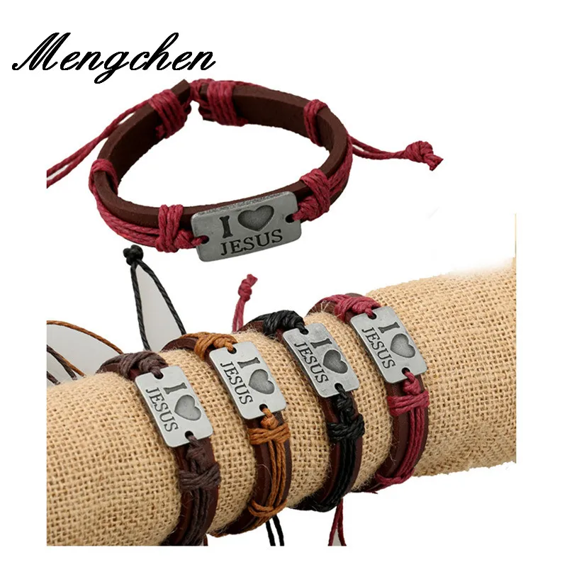 I Love Jesus Genuine Leather Charm Bracelet Cuff Braided Wrap Bracelet & Bangles Fashion For Women Men Gifts
I Love Jesus Genuine Leather Charm Bracelet Cuff Braided Wrap Bracelet & Bangles Fashion For Women Men Gifts