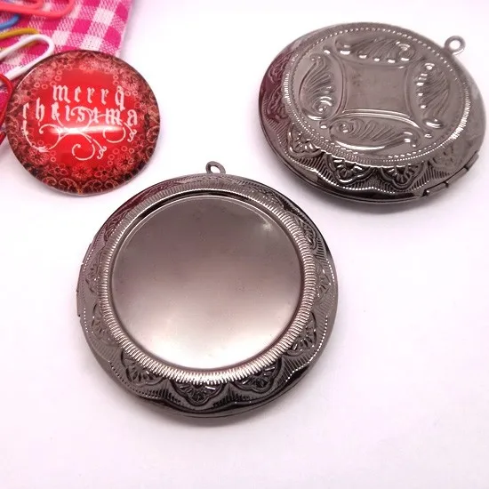 1piece Antique Bronze-Gunmetal Black-Antique Silver-Silver Plated Photo Locket Pendant Jewelry with Inner 30mm Setting Tray | Украшения и