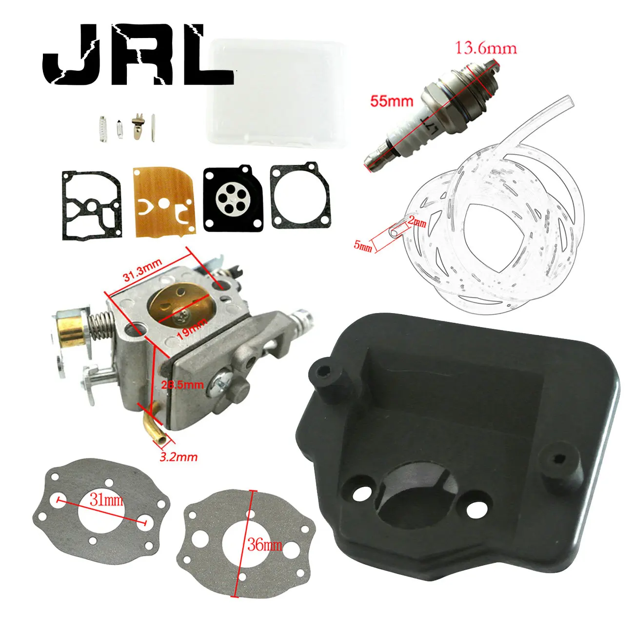 Carburetor & Fuel Line Repair Kit & Air Filter & Spark Plug Fit Husqvarna 137 41 136 141 137 142 Chainsaw
Carburetor & Fuel Line Repair Kit & Air Filter & Spark Plug Fit Husqvarna 137 41 136 141 137 142 Chainsaw