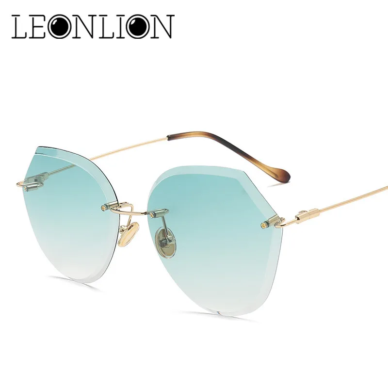 Женские солнцезащитные очки LeonLion винтажные дизайнерские без оправы с