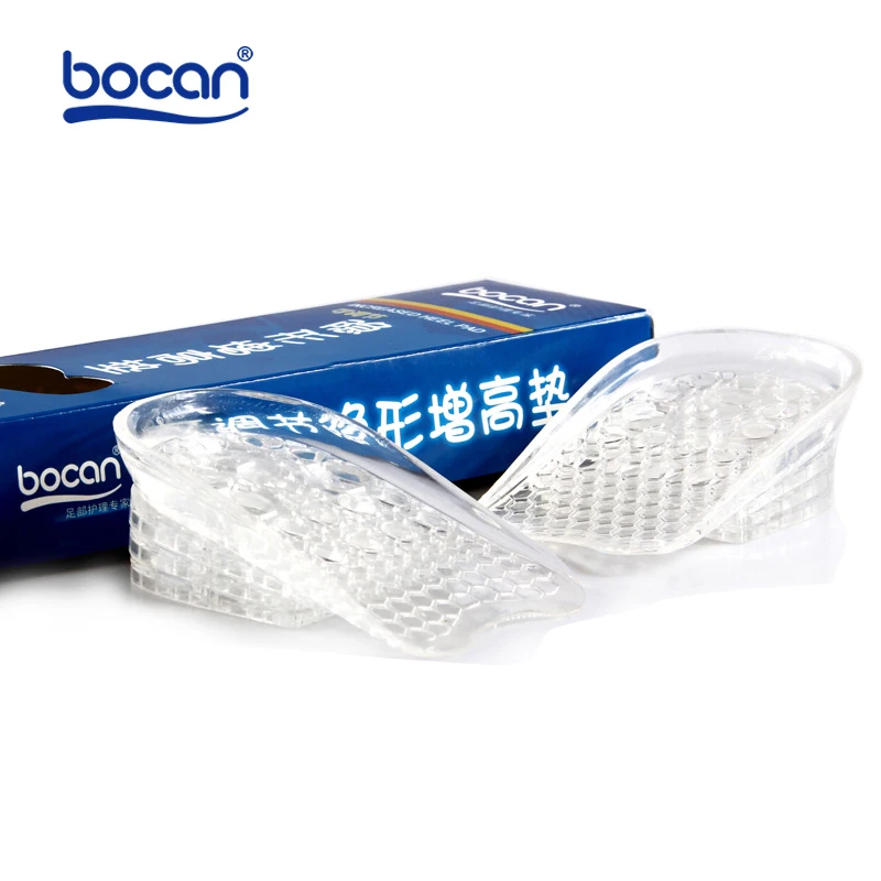 Стельки Bocan увеличивающие рост 3 см гелевые вставки Регулируемые Прозрачные