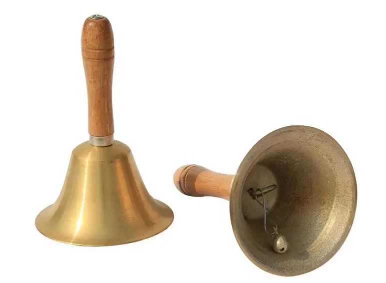 Hand Held Call Bell jingle Bells Christmas decorations Brass Gold Tone Traditional Religious Prayer Hand Bell Wooden Handle
Hand Held Call Bell jingle Bells Christmas decorations Brass Gold Tone Traditional Religious Prayer Hand Bell Wooden Handle