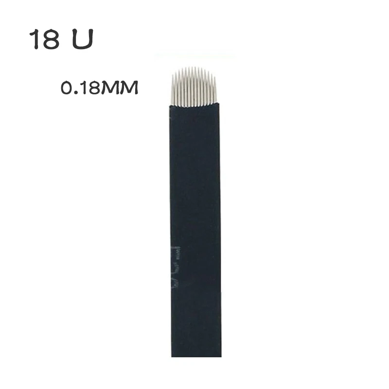 QMY бренд самый тонкий 0 18 мм Microblade Pin U острый микроблейдинг ИГЛЫ Перманентный