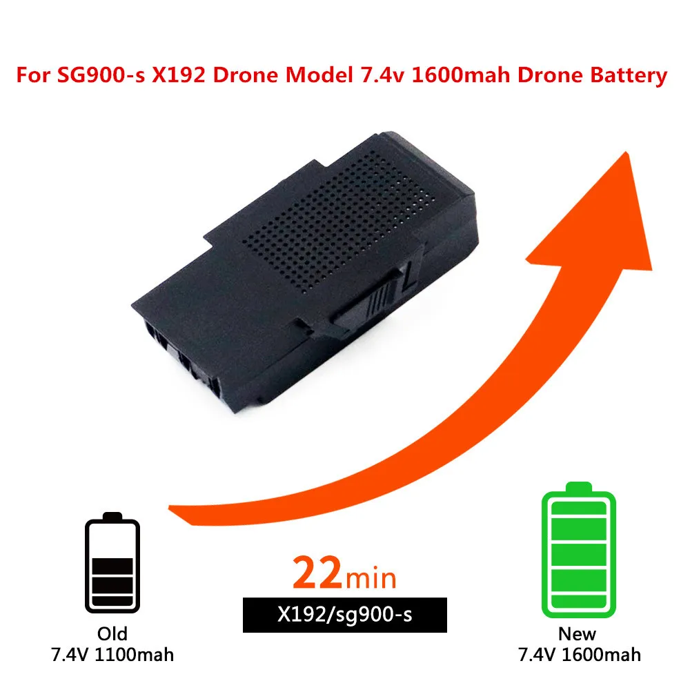 Drone accessories Battery For SG900-s X192 GPS Drone Model 7.4v 1600mah Drone Battery Flight Time about 22 Minutes
Drone accessories Battery For SG900-s X192 GPS Drone Model 7.4v 1600mah Drone Battery Flight Time about 22 Minutes
