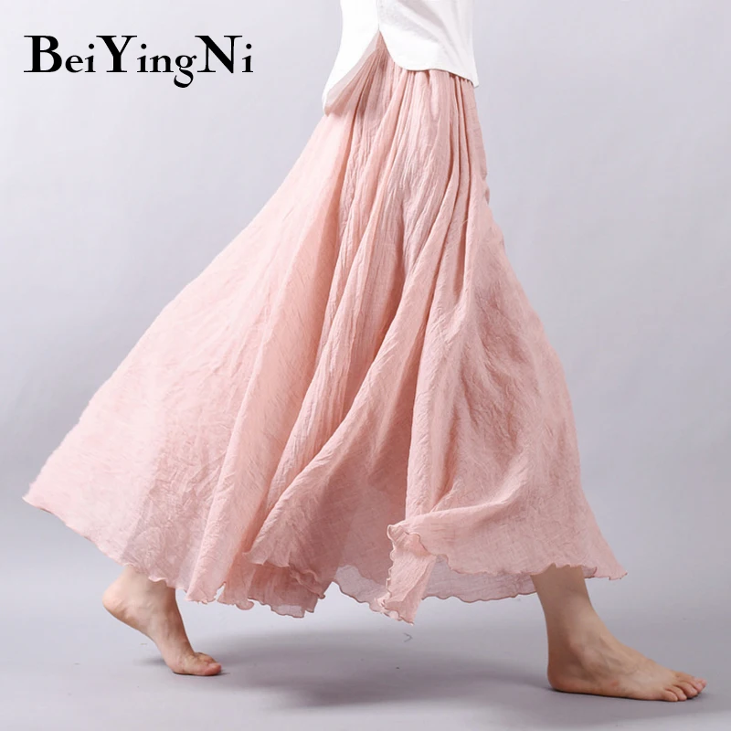 Beiyingni Linen Cotton Vintage Skirt Women Solid Beach Boho Pleated Maxi Skirts Summer Fashion Retro Elastic Waist Saia Faldas
Beiyingni Linen Cotton Vintage Skirt Women Solid Beach Boho Pleated Maxi Skirts Summer Fashion Retro Elastic Waist Saia Faldas