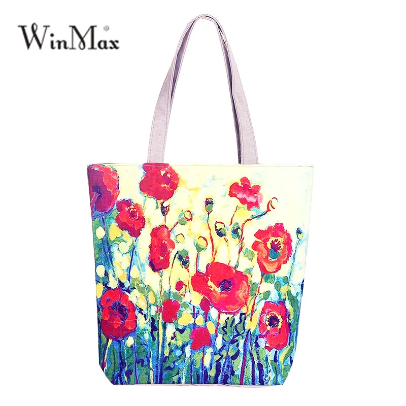Winmax Women Canvas bags Oil digital Floral Printing Tote Female Single Shopping Bags Large Beach Bags Casual Feminina blosas
Winmax Women Canvas bags Oil digital Floral Printing Tote Female Single Shopping Bags Large Beach Bags Casual Feminina blosas