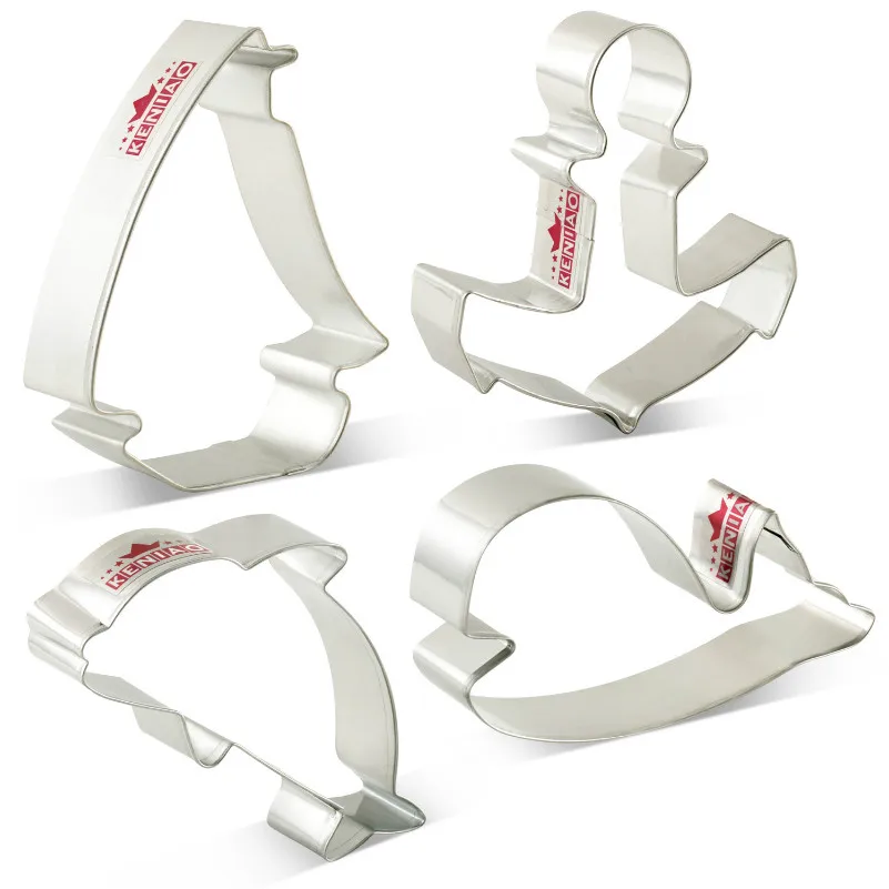 KENIAO 4pcs Sailboat Dolphin Anchor Whale Cookie Cutters Set Stainless Steel Mould Biscuit Fondant Pastry Bread Large Cutter
KENIAO 4pcs Sailboat Dolphin Anchor Whale Cookie Cutters Set Stainless Steel Mould Biscuit Fondant Pastry Bread Large Cutter