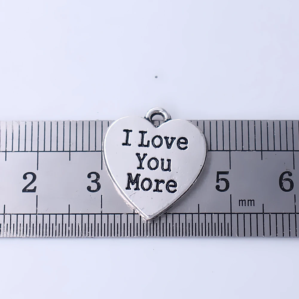 Popular Men and Women Jewelry Heart-shaped Charm Engraving I LOVE YOU MORE Metal Pendant Lovers Gift Accessories | Украшения и