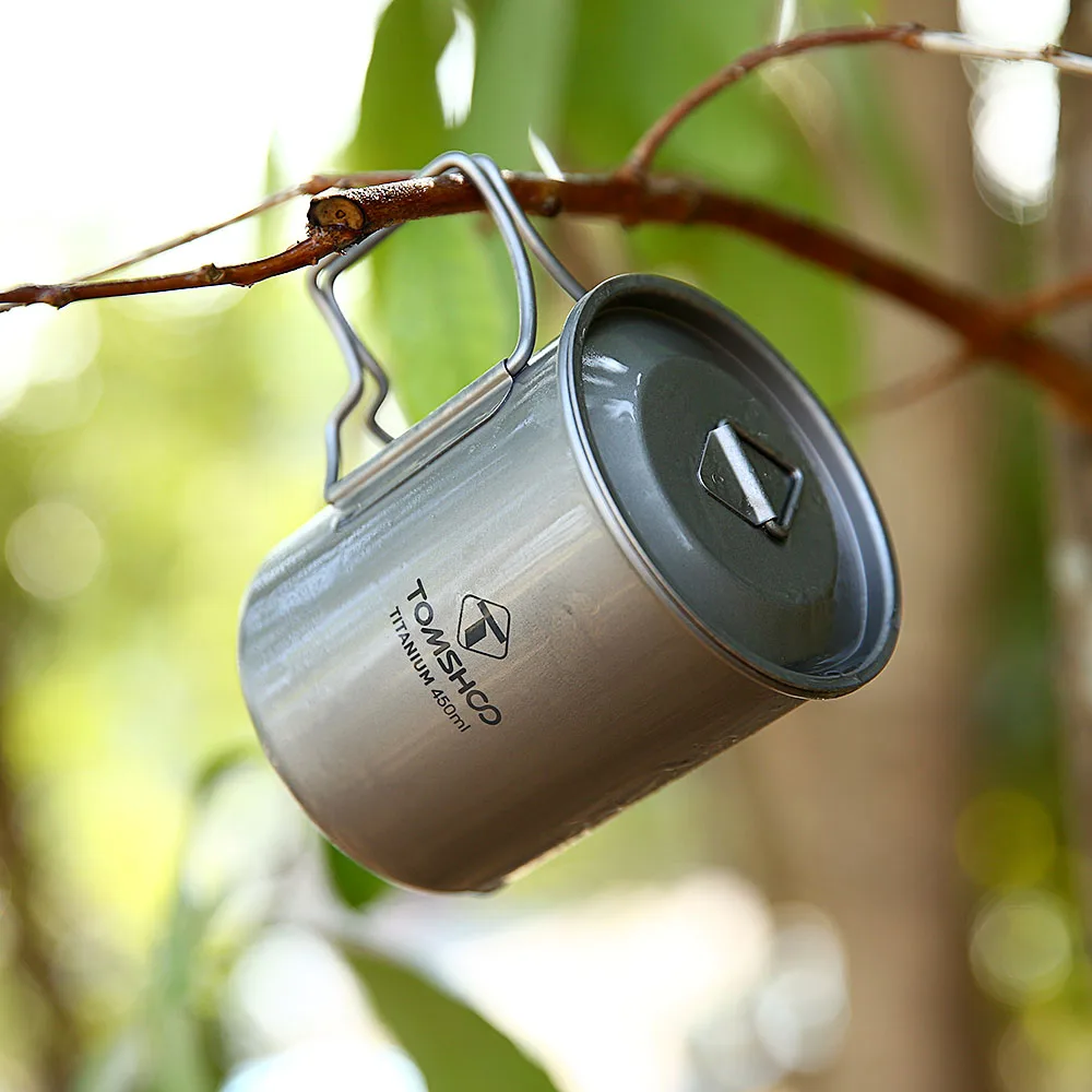TOMSHOO 450ml Outdoor Titanium Cup Drinkware Portable Water Cup Camping Cup Picnic Travel Mug with Lid Foldable Handle
TOMSHOO 450ml Outdoor Titanium Cup Drinkware Portable Water Cup Camping Cup Picnic Travel Mug with Lid Foldable Handle