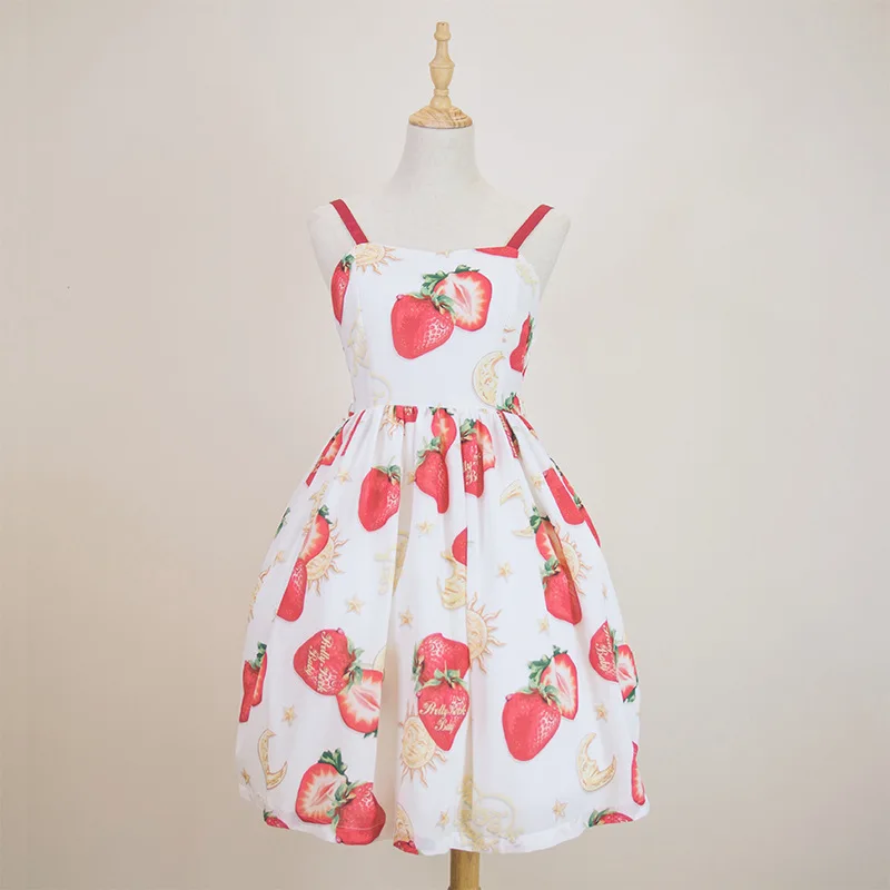 Kawaii Japanese Strawberry Jsk Lolita Dress Princess Dress Sweet Lady High Waist Bow Sling Dress
Kawaii Japanese Strawberry Jsk Lolita Dress Princess Dress Sweet Lady High Waist Bow Sling Dress