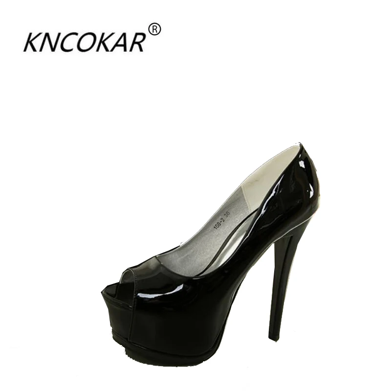 KNCOKAR Spring/summer new black super high heel club fish mouth nude patent leather large size women's shoes sandals
KNCOKAR Spring/summer new black super high heel club fish mouth nude patent leather large size women's shoes sandals