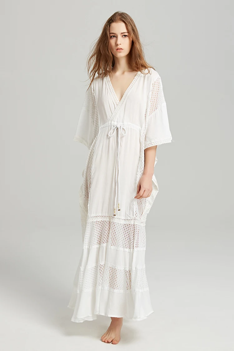 Bohemian Style Turkish Long Robe Dress 2019 Island Holiday Travel Beach Wear Women's Elegant White Long Casual Dress
Bohemian Style Turkish Long Robe Dress 2019 Island Holiday Travel Beach Wear Women's Elegant White Long Casual Dress