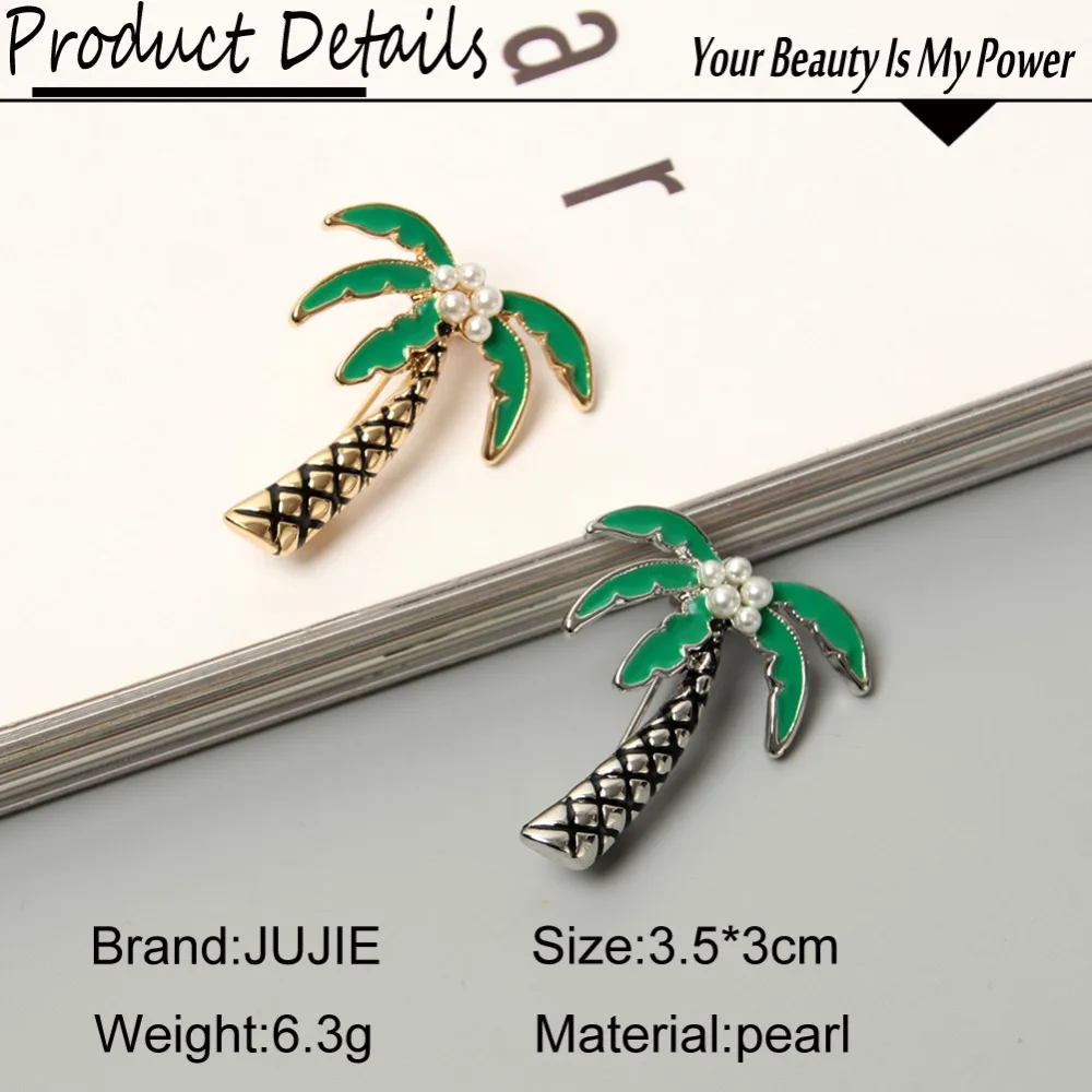 JUJIE Fashion Enamel Coconut Tree Brooches For Women 2019 Pearl Plant Brooch Pins Jewelry Dropshipping
JUJIE Fashion Enamel Coconut Tree Brooches For Women 2019 Pearl Plant Brooch Pins Jewelry Dropshipping